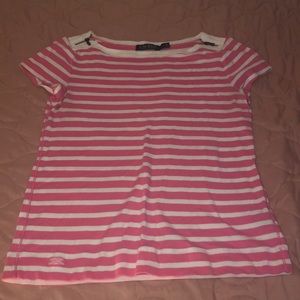 Pink and white stripe t-shirt